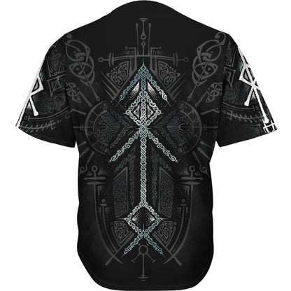 Button Up Shirt Runes of Loki Baseball Shirt