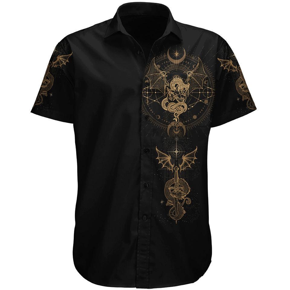 Button Up Shirt XS Dragon Luna Button Up Shirt DRAGON-LUNA_SS-BUTTON-UP-V2_XS