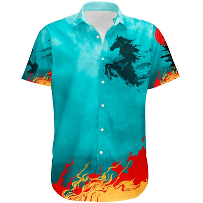 Button Up Shirt XS Flamebound Button Up Shirt HORSE_SS-BUTTON-UP-V2_XS
