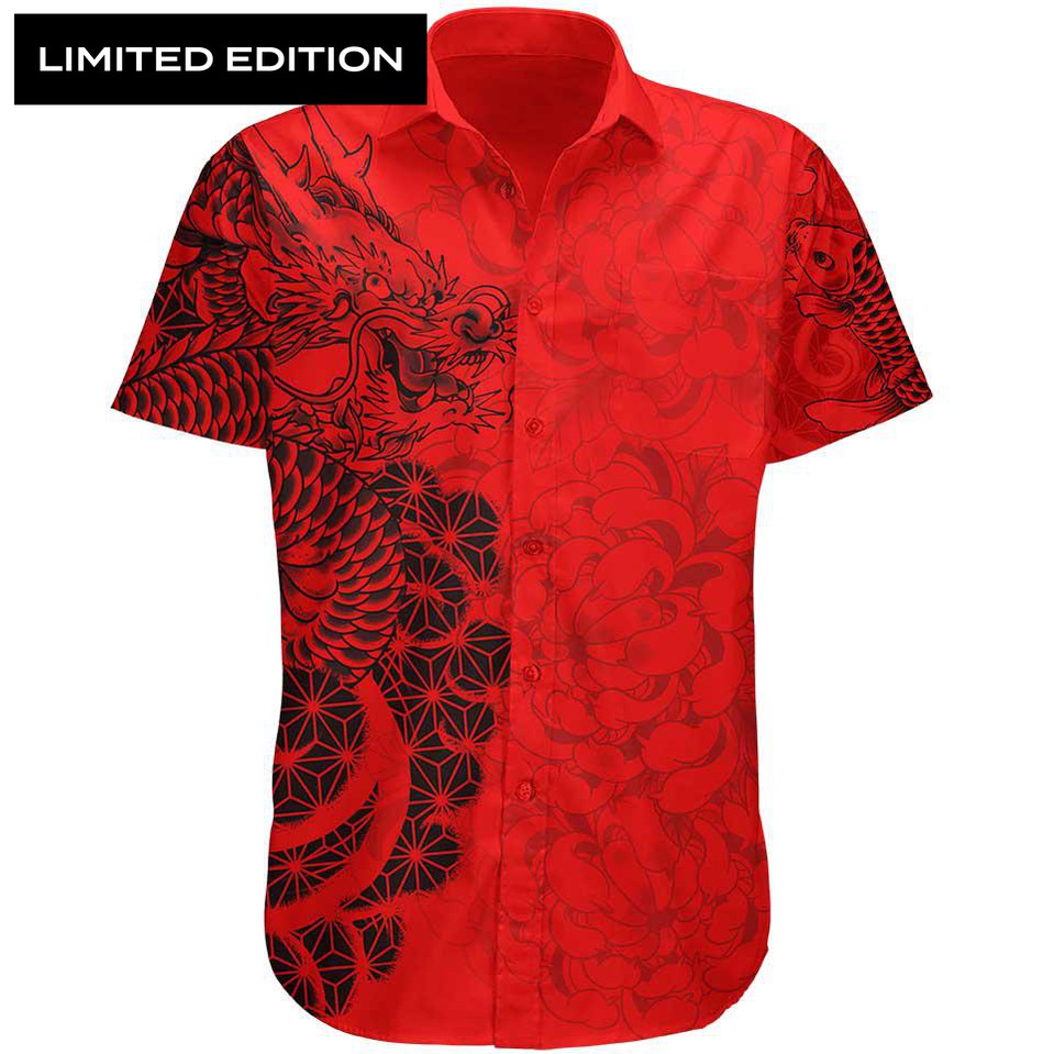 Button Up Shirt XS Ryu Button Up Shirt - Limited DRAGON-RED_SS-BUTTON-UP-V2_XS
