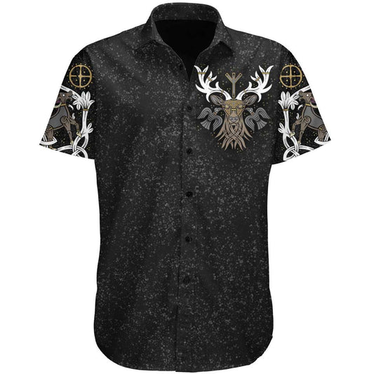 Button Up Shirt XS Stag of Valhalla Button Up Shirt VIKING-STAG_SS-BUTTON-UP-V2_XS