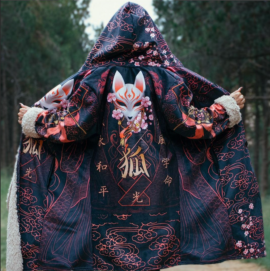 Cloak XS / Beige Sherpa Kitsune Cloak 502-CLOAK_XS_KITSUNE