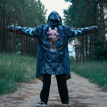 Cloak XS / Beige Sherpa Kitsune Cloak - Blue Edition 502-CLOAK_XS_KITSUNE-BLUE