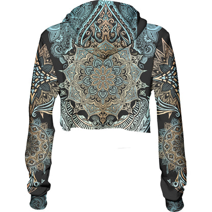 Crop Hoodie Elephant Mandala Crop Hoodie - Spirit Edition