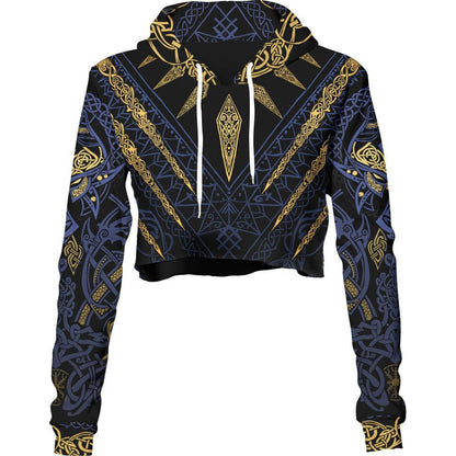 Crop Hoodie Fenrir's Wrath Crop Hoodie - Blue Edition
