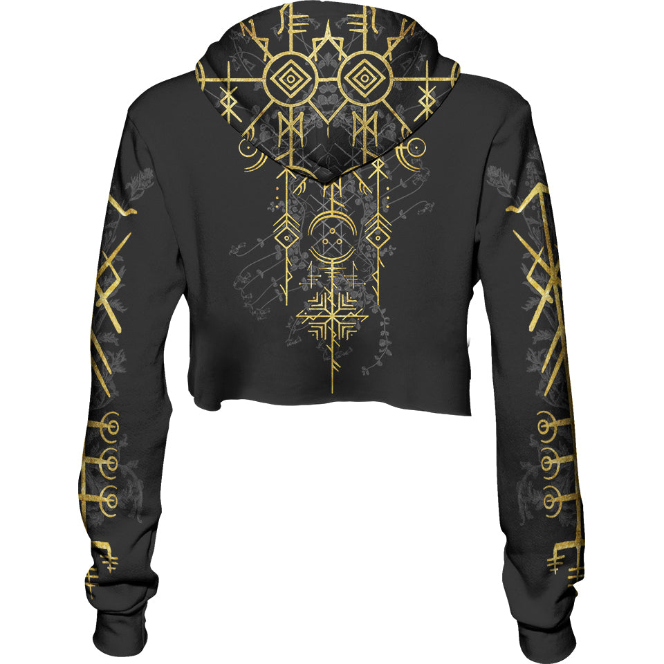 Crop Hoodie Runes of Destiny Crop Hoodie