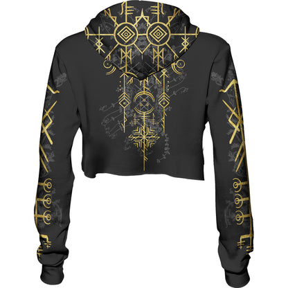Crop Hoodie Runes of Destiny Crop Hoodie