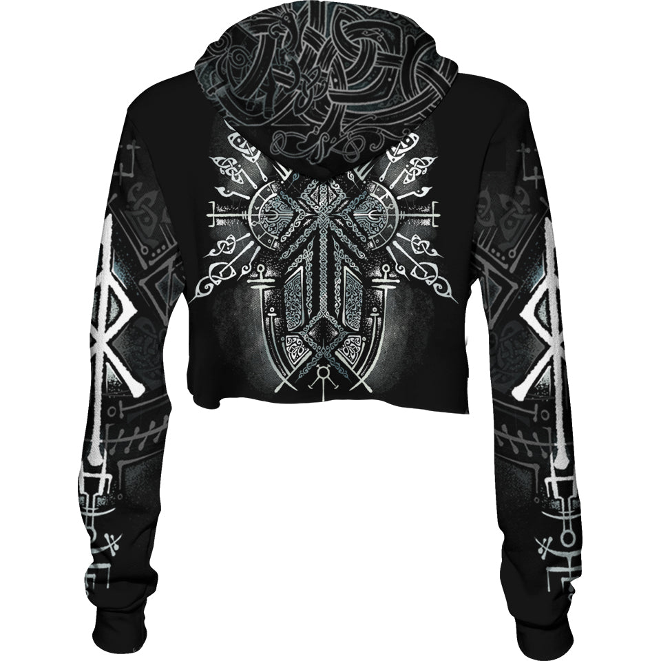 Crop Hoodie Runes of Loki Crop Hoodie