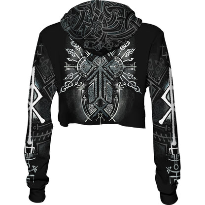 Crop Hoodie Runes of Loki Crop Hoodie
