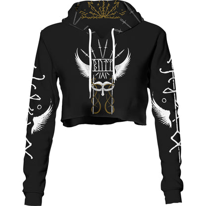 Crop Hoodie Runes of Valkyrie Crop Hoodie