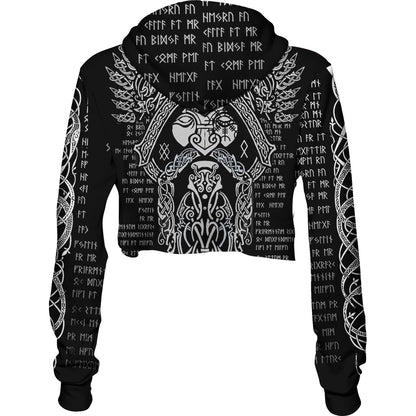 Crop Hoodie Viking Prayer Crop Hoodie