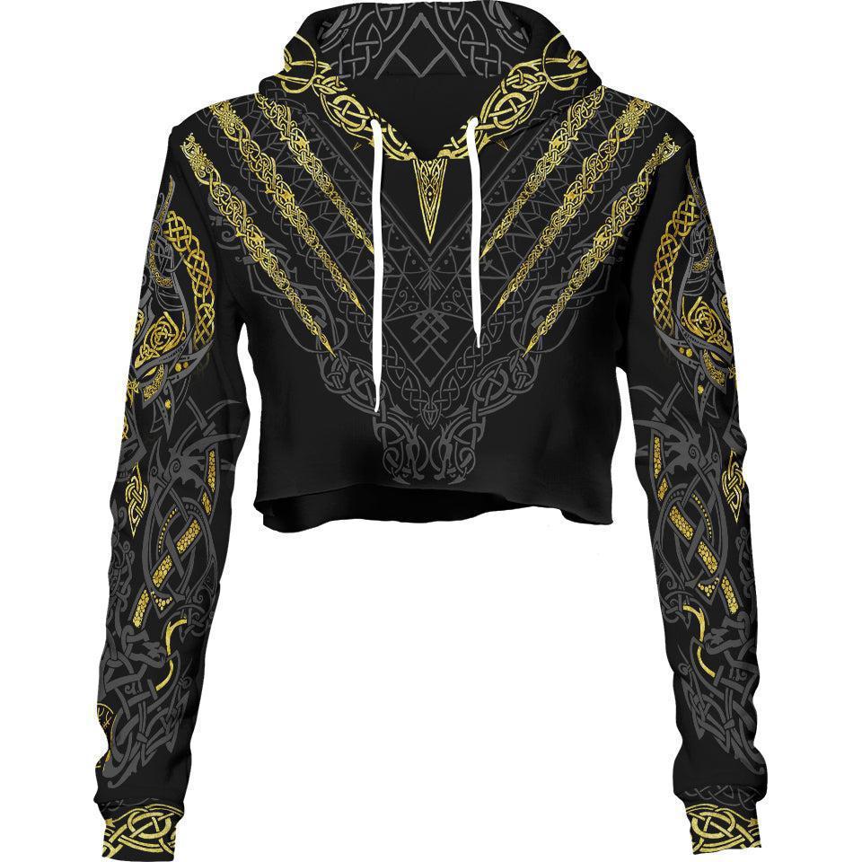 Crop Hoodie XS Fenrir's Wrath Crop Hoodie BERSERKER-WOLF_222A_XS