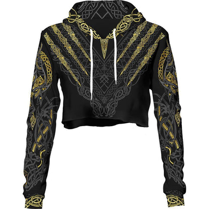 Crop Hoodie XS Fenrir's Wrath Crop Hoodie BERSERKER-WOLF_222A_XS