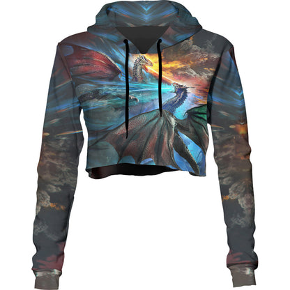 Crop Hoodie XS Fire and Ice Dragons Crop Hoodie FIREICE_222A_XS