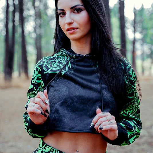 Crop Hoodie XS Medusa Crop Hoodie - Snake Edition MEDGR_222A_XS