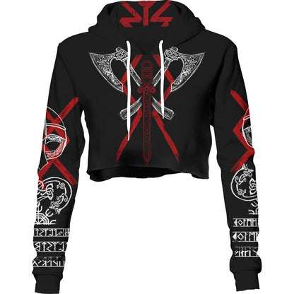 Crop Hoodie XS Ragnar Lothbrok Crop Hoodie LOTHBROK-V3_333A_XS