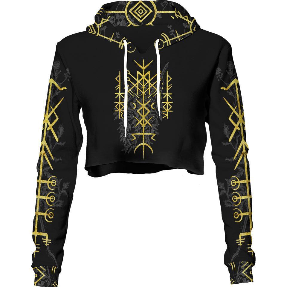 Crop Hoodie XS Runes of Destiny Crop Hoodie DESTINY_222A_XS