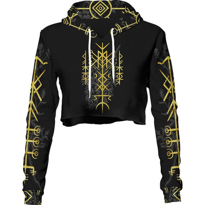 Crop Hoodie XS Runes of Destiny Crop Hoodie DESTINY_222A_XS