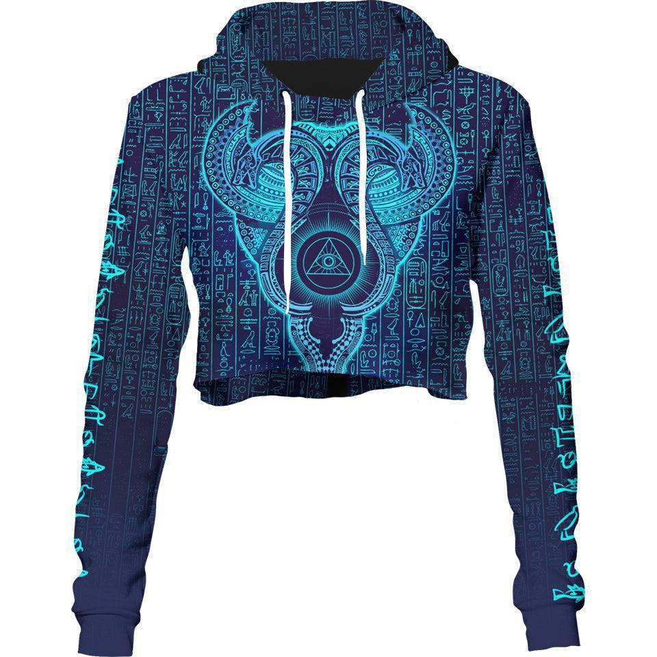 Crop Hoodie XS Uraeus Crop Hoodie - Electric Edition EGYPTIAN_222A_XS