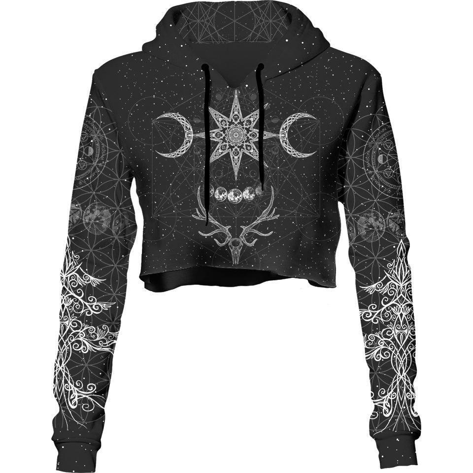 Crop Hoodie XS Yule Crop Hoodie - Ghost Edition YULE-BLACK_222A_XS