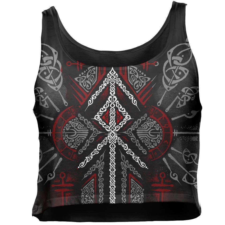 Crop Top S Runes of Loki Crop Top - Red Edition RULO_WOMENS-CROP-TANK_SM