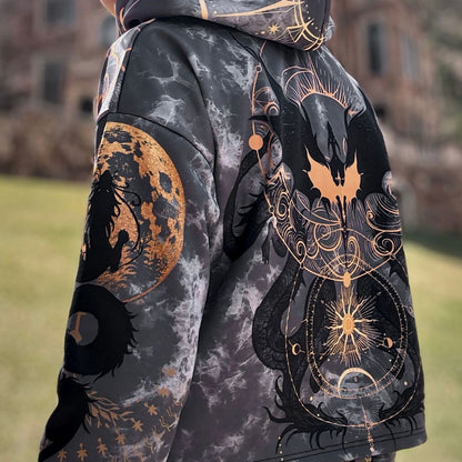 Drop Shoulder Crop Hoodie Dragon Rider Drop Shoulder Crop Hoodie