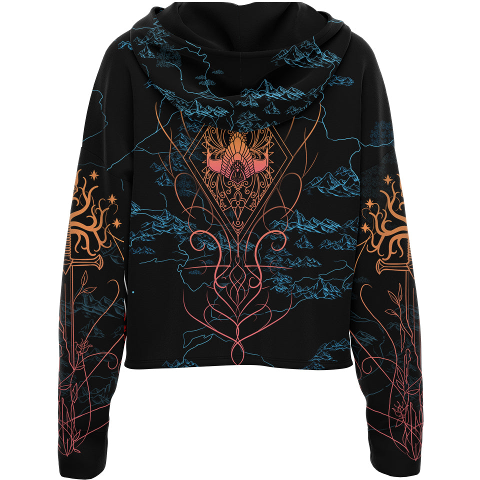 Drop Shoulder Crop Hoodie Elven Drop Shoulder Crop Hoodie