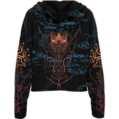 Drop Shoulder Crop Hoodie Elven Drop Shoulder Crop Hoodie