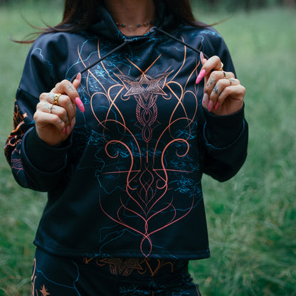 Drop Shoulder Crop Hoodie Elven Drop Shoulder Crop Hoodie
