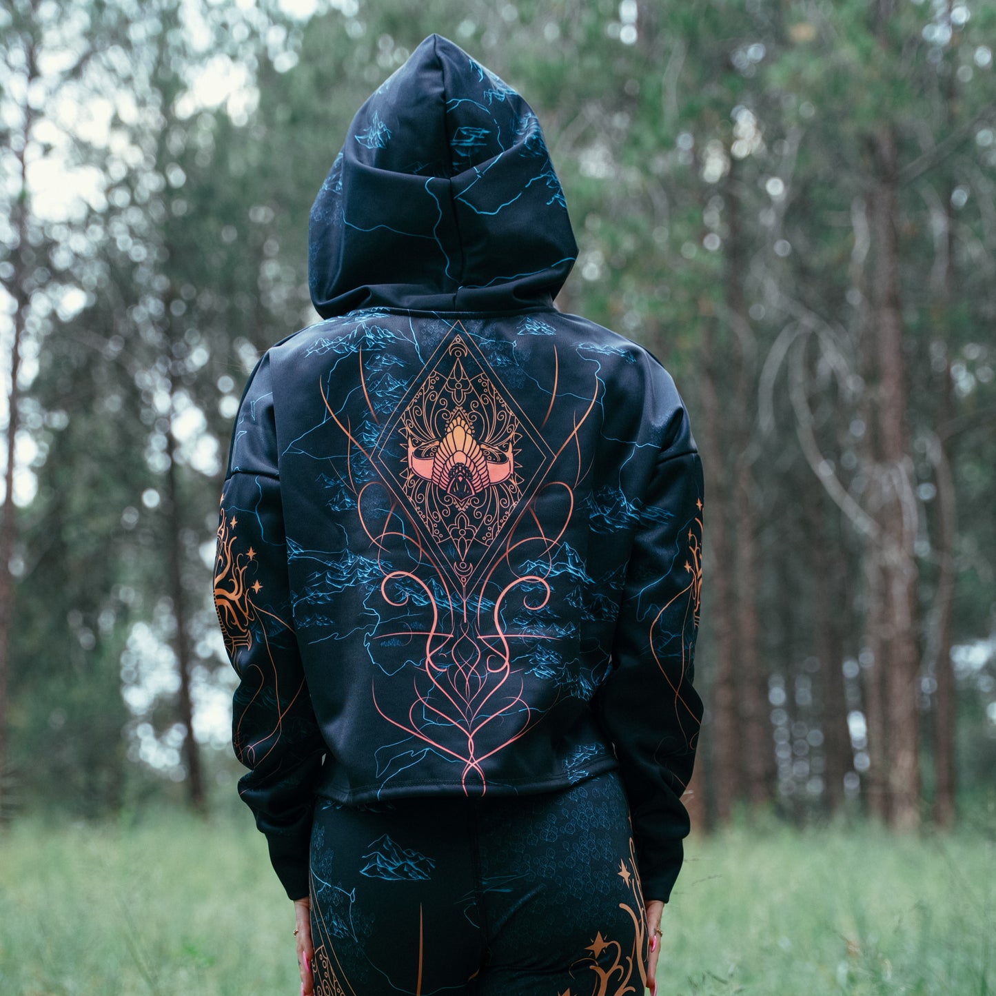 Drop Shoulder Crop Hoodie Elven Drop Shoulder Crop Hoodie