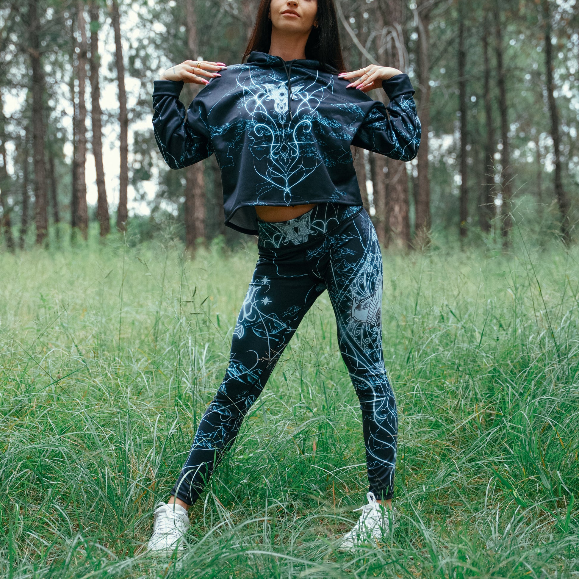 Drop Shoulder Crop Hoodie Elven Drop Shoulder Crop Hoodie - Fantasy Edition