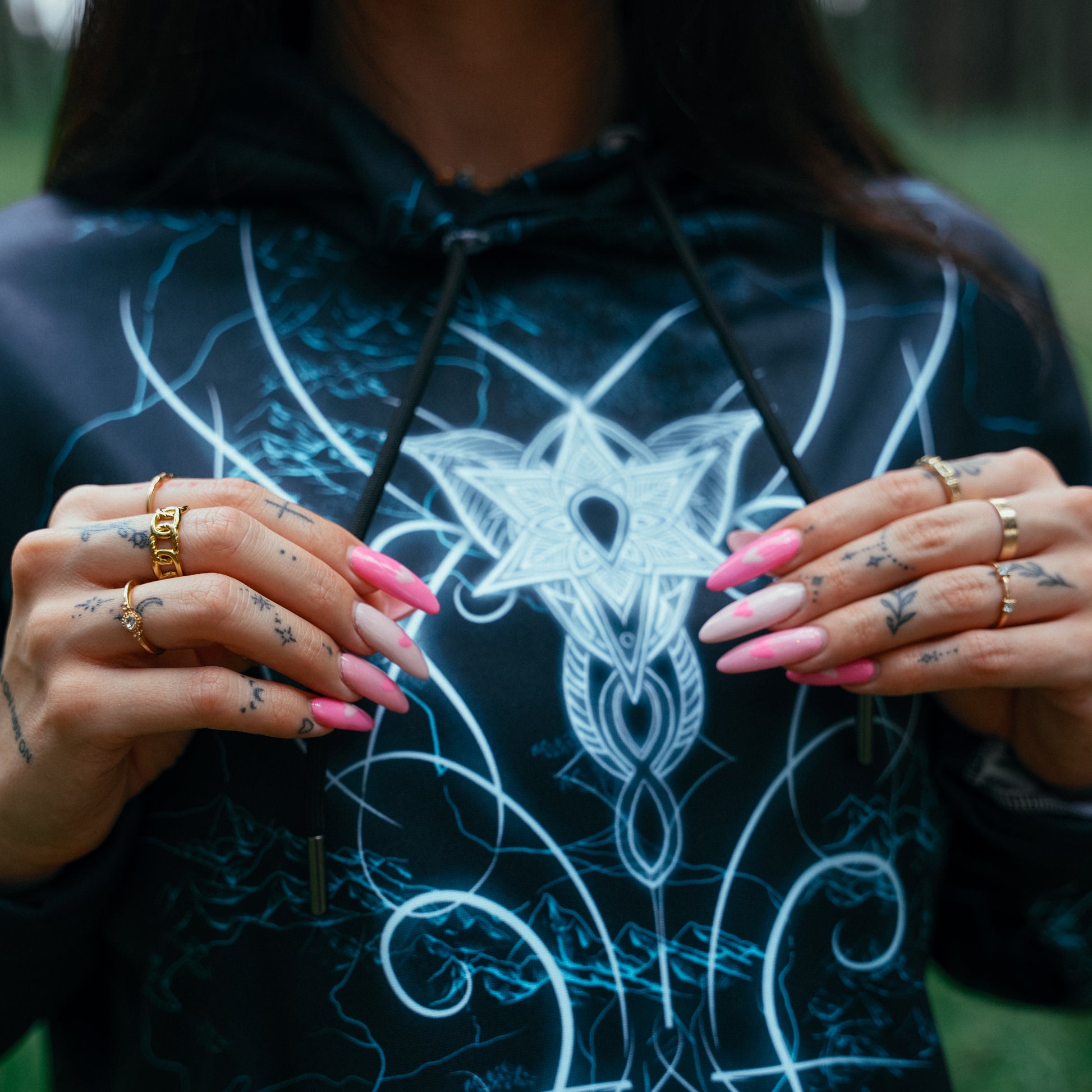 Drop Shoulder Crop Hoodie Elven Drop Shoulder Crop Hoodie - Fantasy Edition