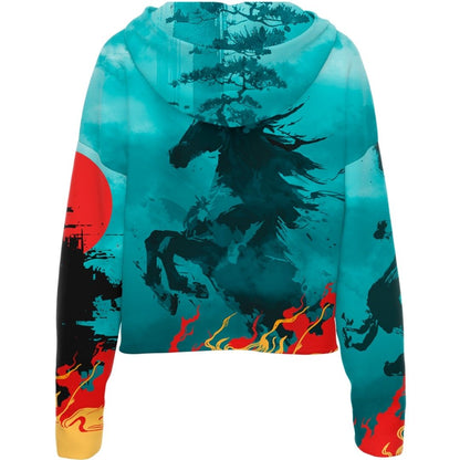Drop Shoulder Crop Hoodie Flamebound Drop Shoulder Crop Hoodie