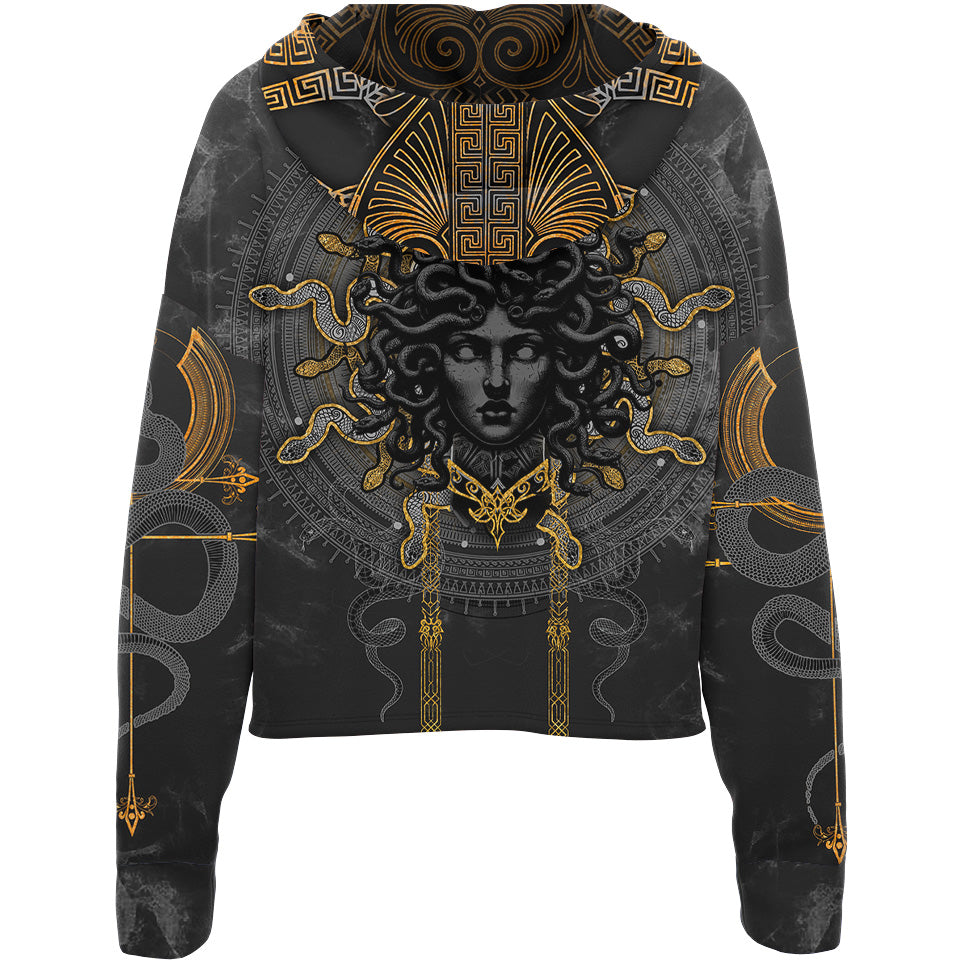 Drop Shoulder Crop Hoodie Gorgon Drop Shoulder Crop Hoodie