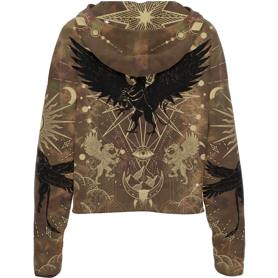 Drop Shoulder Crop Hoodie Gryphon Drop Shoulder Crop Hoodie