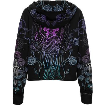 Drop Shoulder Crop Hoodie Hecate Drop Shoulder Crop Hoodie - Limited