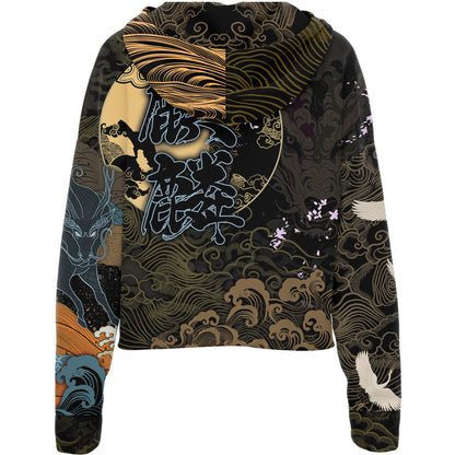 Drop Shoulder Crop Hoodie Kirin Drop Shoulder Crop Hoodie