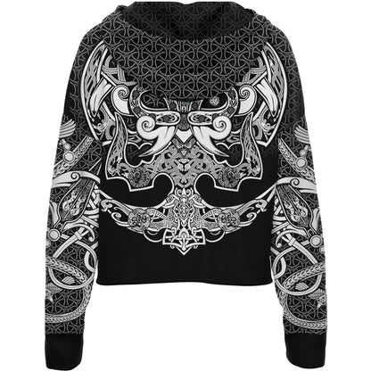 Drop Shoulder Crop Hoodie Muninn Drop Shoulder Crop Hoodie