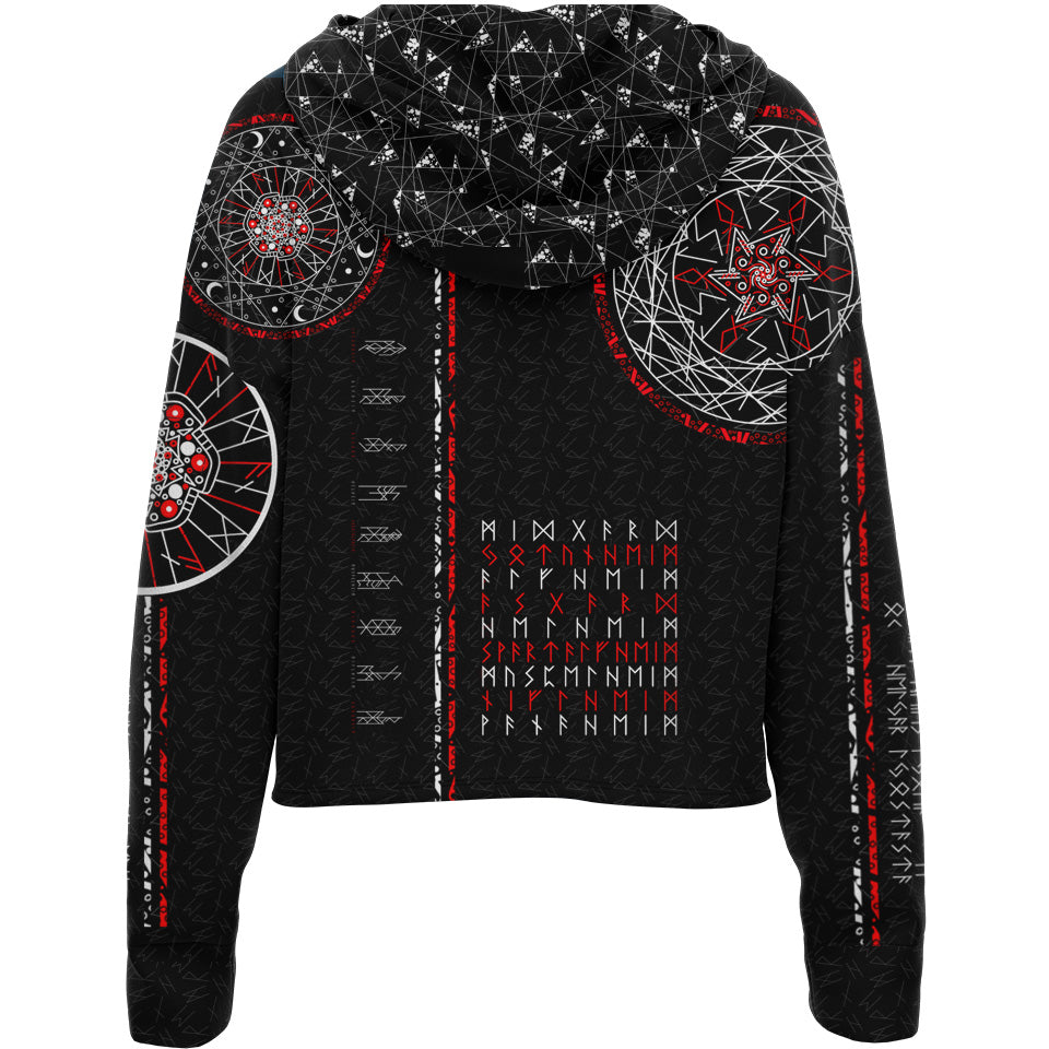 Drop Shoulder Crop Hoodie Nine Worlds Drop Shoulder Crop Hoodie