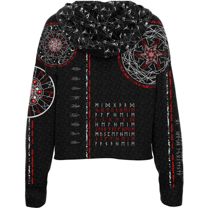Drop Shoulder Crop Hoodie Nine Worlds Drop Shoulder Crop Hoodie