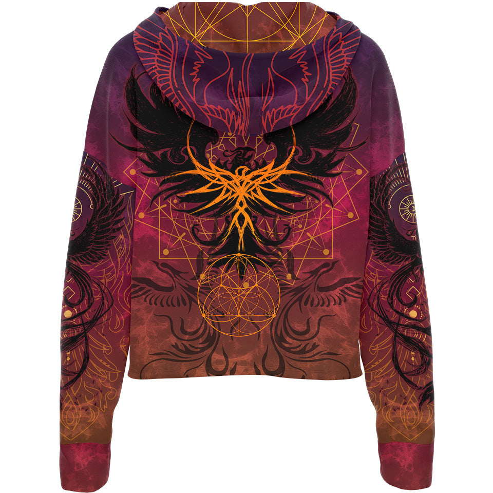 Drop Shoulder Crop Hoodie Phoenix Drop Shoulder Crop Hoodie