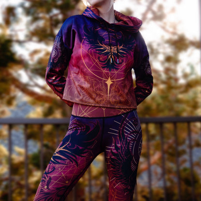Drop Shoulder Crop Hoodie Phoenix Drop Shoulder Crop Hoodie