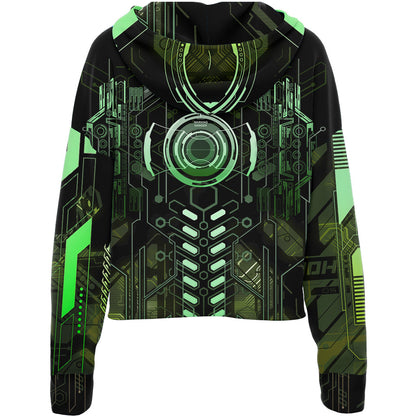 Drop Shoulder Crop Hoodie Protocol Zero Drop Shoulder Crop Hoodie - Biocore Edition