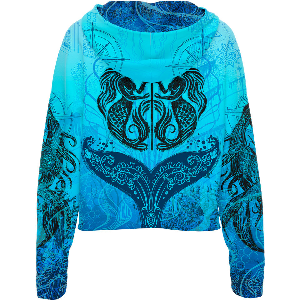 Drop Shoulder Crop Hoodie Siren Drop Shoulder Crop Hoodie