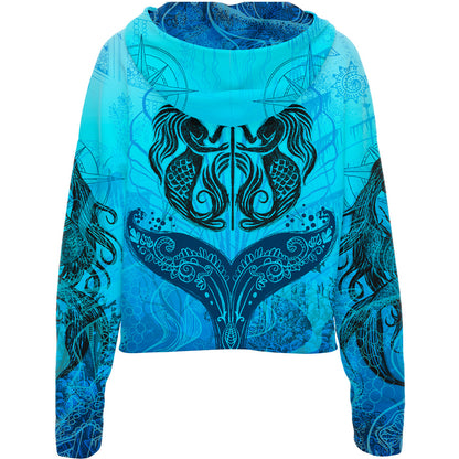Drop Shoulder Crop Hoodie Siren Drop Shoulder Crop Hoodie