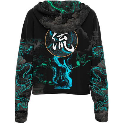 Drop Shoulder Crop Hoodie Suminagashi Special Edition Drop Shoulder Crop Hoodie