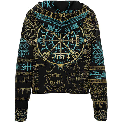 Drop Shoulder Crop Hoodie Vegvisir Drop Shoulder Crop Hoodie - Limited