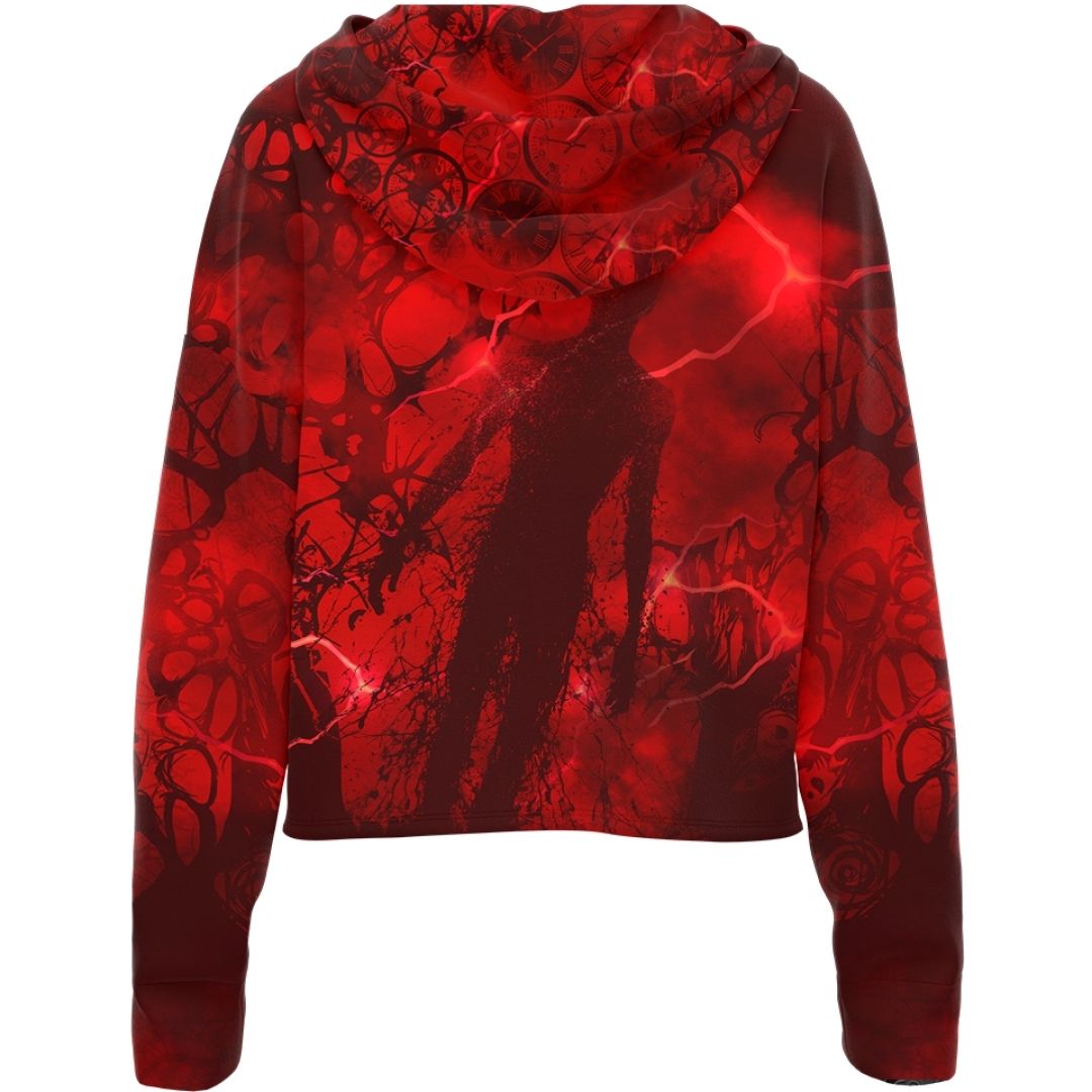 Drop Shoulder Crop Hoodie Viscera Drop Shoulder Crop Hoodie