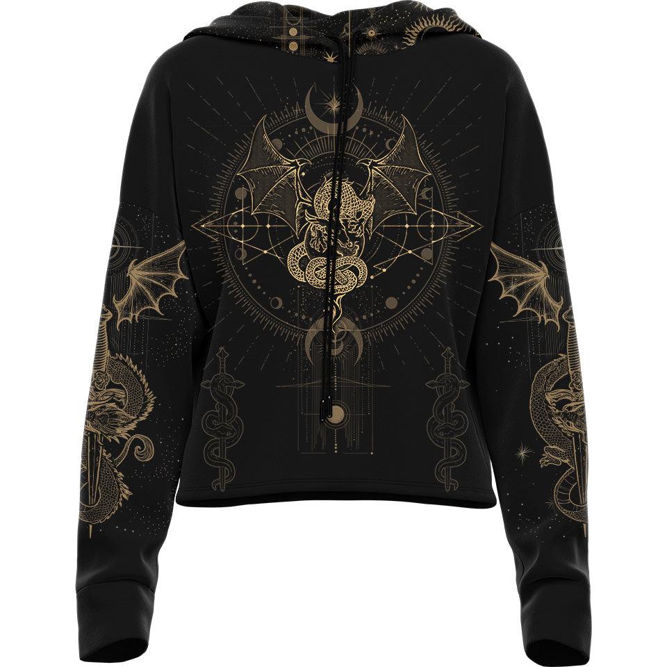 Drop Shoulder Crop Hoodie XS Dragon Luna Drop Shoulder Crop Hoodie 22-CROPHOODIE_XS_DRAGON-LUNA