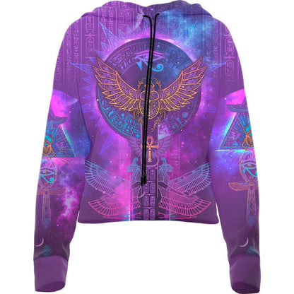 Drop Shoulder Crop Hoodie XS Egyptian Scarab Special Edition Drop Shoulder Crop Hoodie 22-CROPHOODIE_XS_SCARABLTD